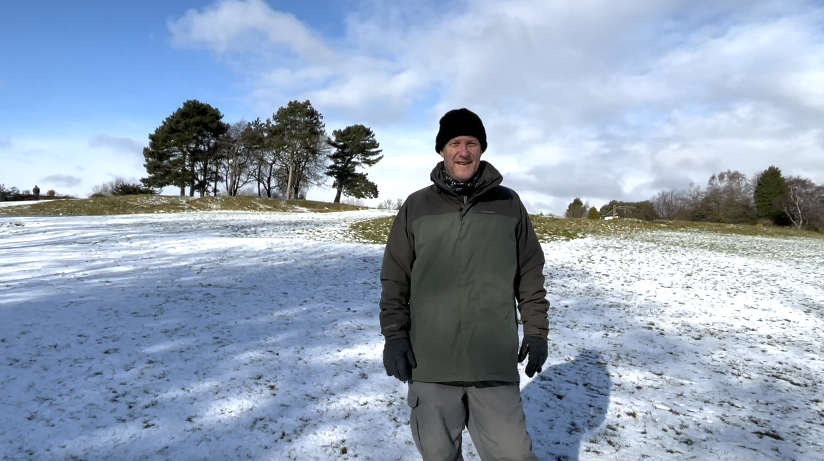 Chris stood on a snowy Bachelor Hill