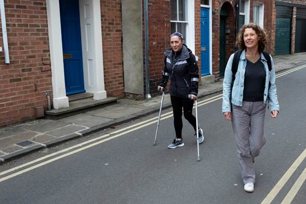 Charlene and Bec on a Move Mate walk